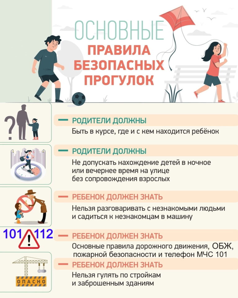 Основные правила безопасных прогулок