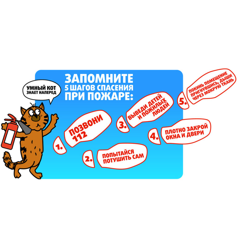 5 шагов спасения при пожаре