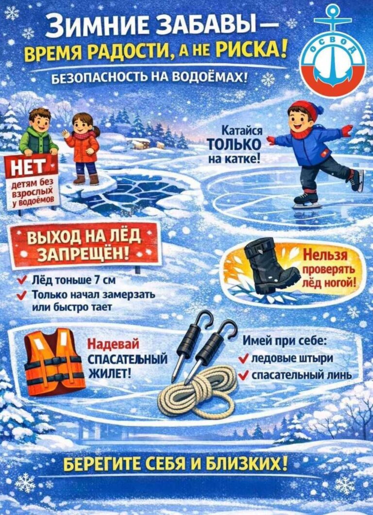Зимние забавы — время радости, а не риска!